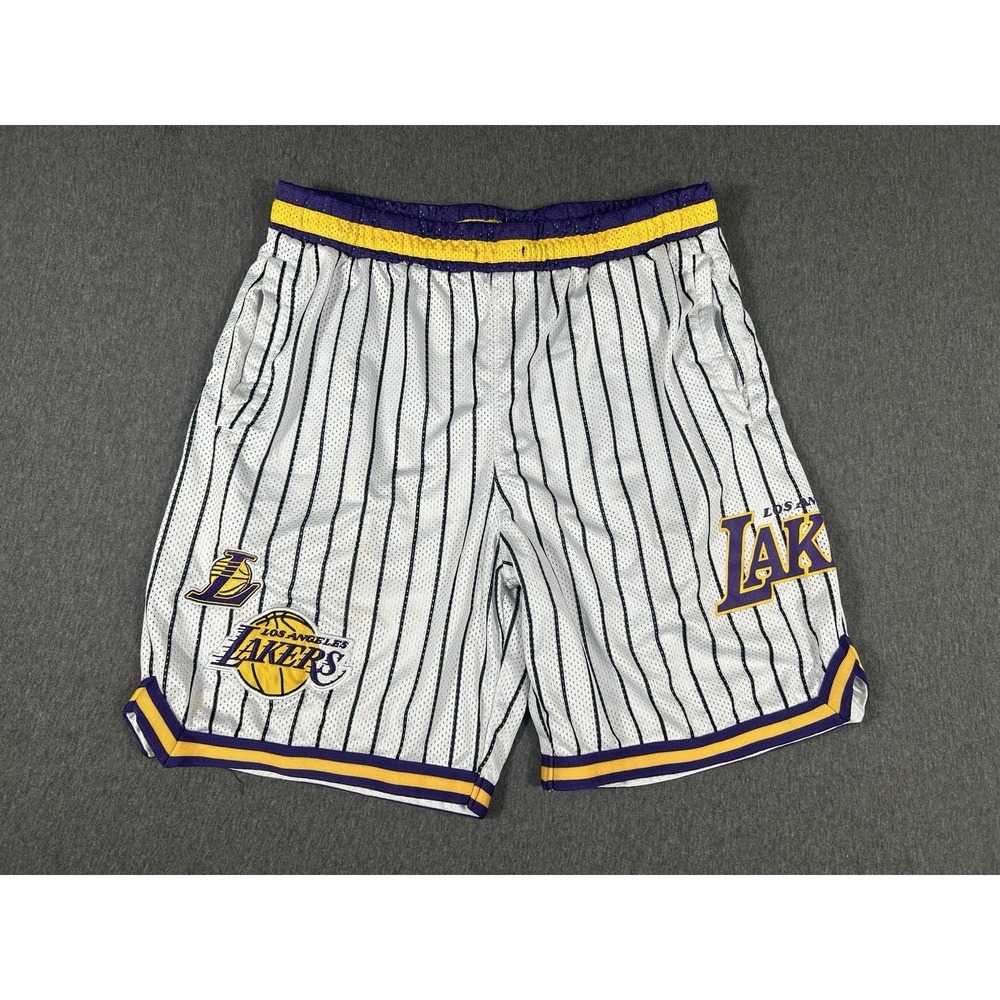 NBA Los Angeles Lakers Pinstripe Basketball Shorts Size L